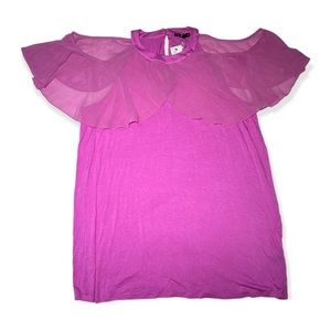 NWT Lane Bryant Purple Sleeveless Halter Sheer Cold-Shoulder Detailing